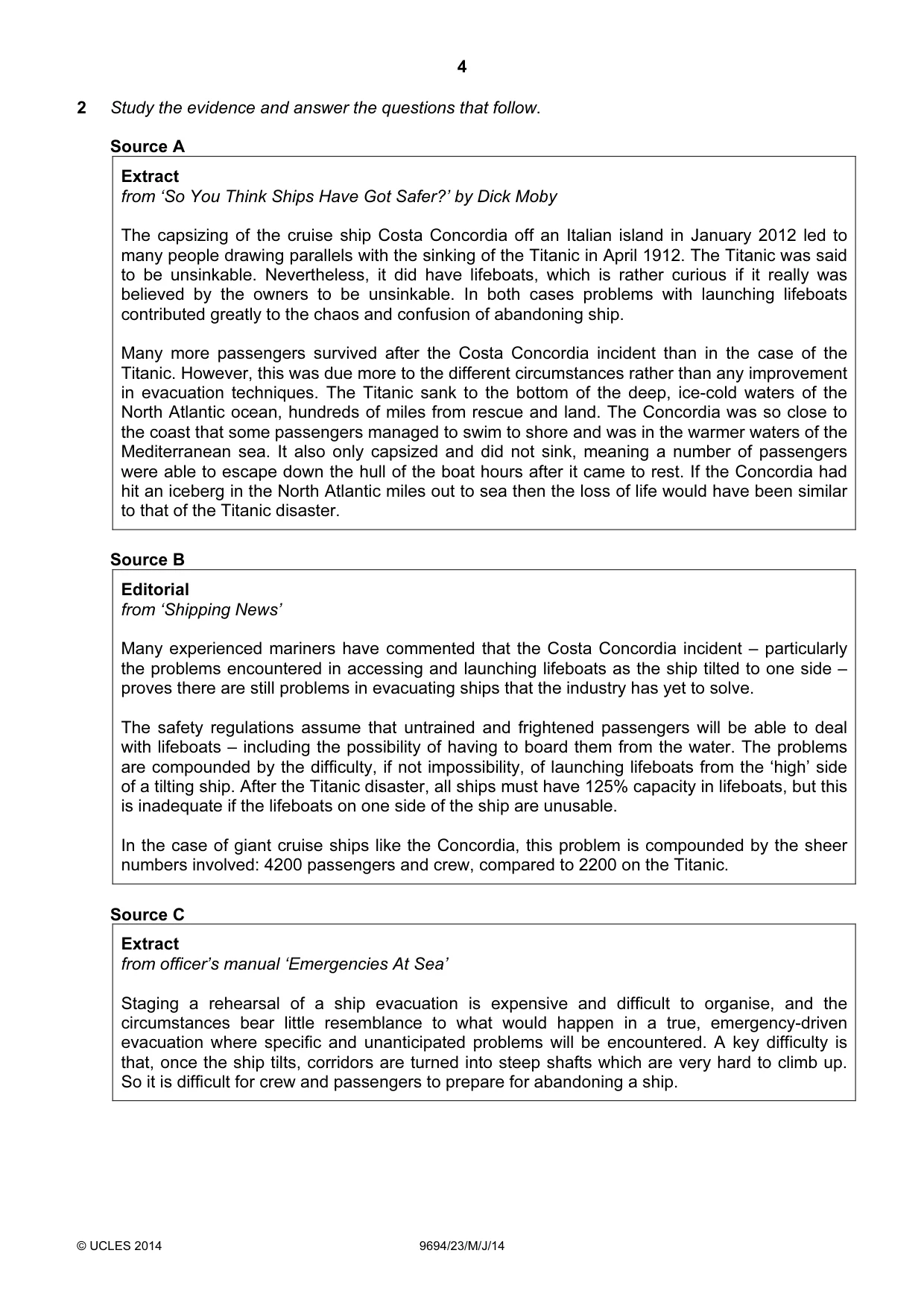 Cambridge A Level Thinking Skills 9694 2014 May/June Paper 2 · Variant 3 question paper, page 4 of 8