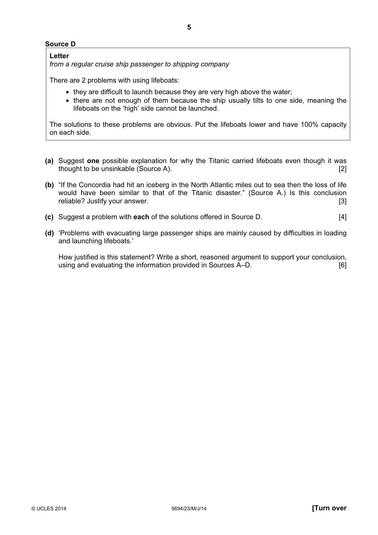 Cambridge A Level Thinking Skills 9694 2014 May/June Paper 2 · Variant 3 question paper, page 5 of 8