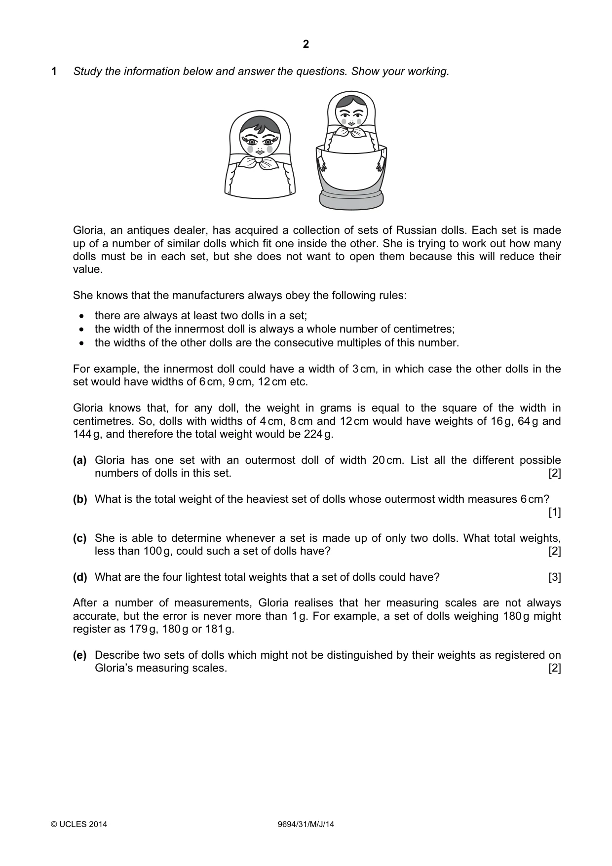 Cambridge A Level Thinking Skills 9694 2014 May/June Paper 3 · Variant 1 question paper, page 2 of 8