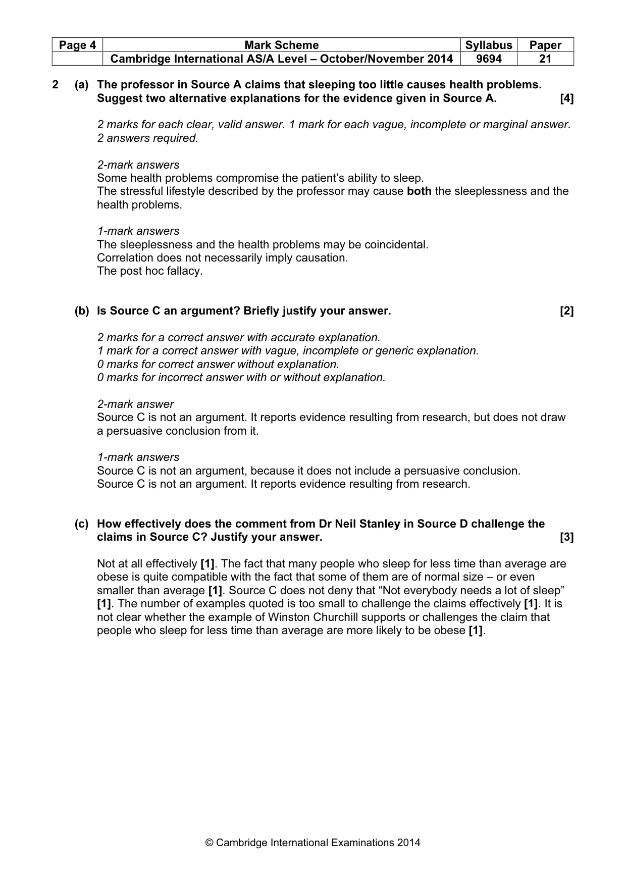 Mark scheme, page 4 of 7