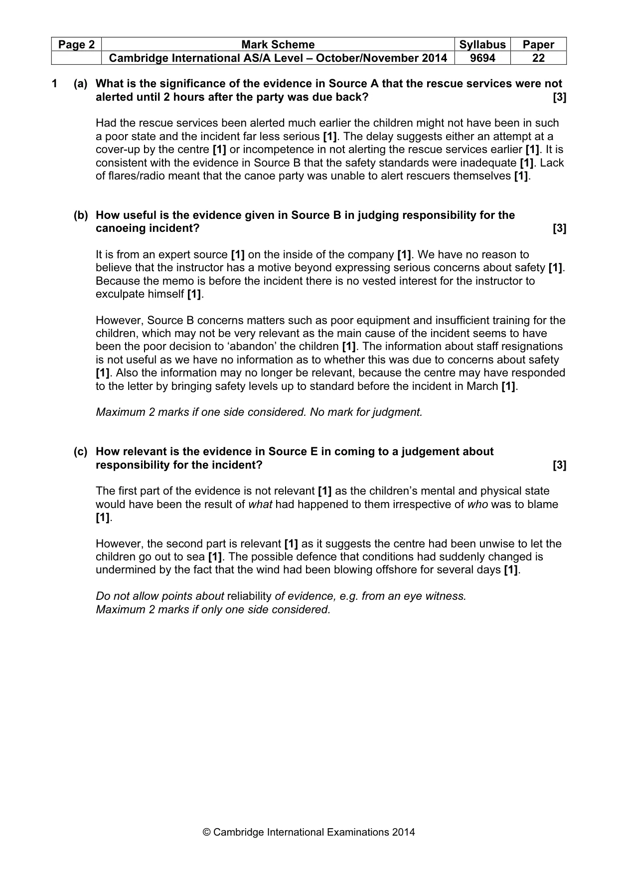 Mark scheme, page 2 of 8