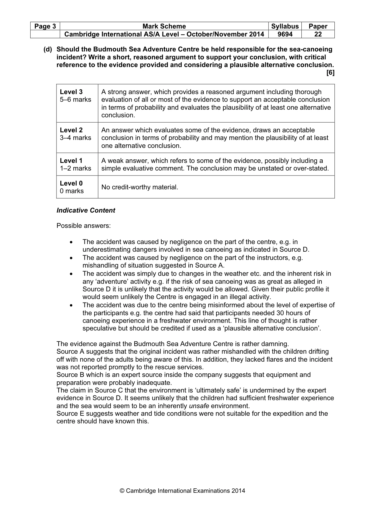 Mark scheme, page 3 of 8
