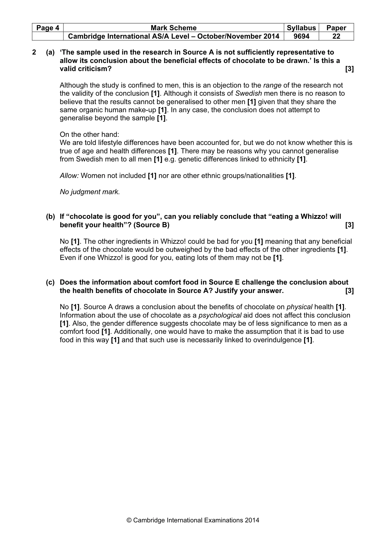 Mark scheme, page 4 of 8