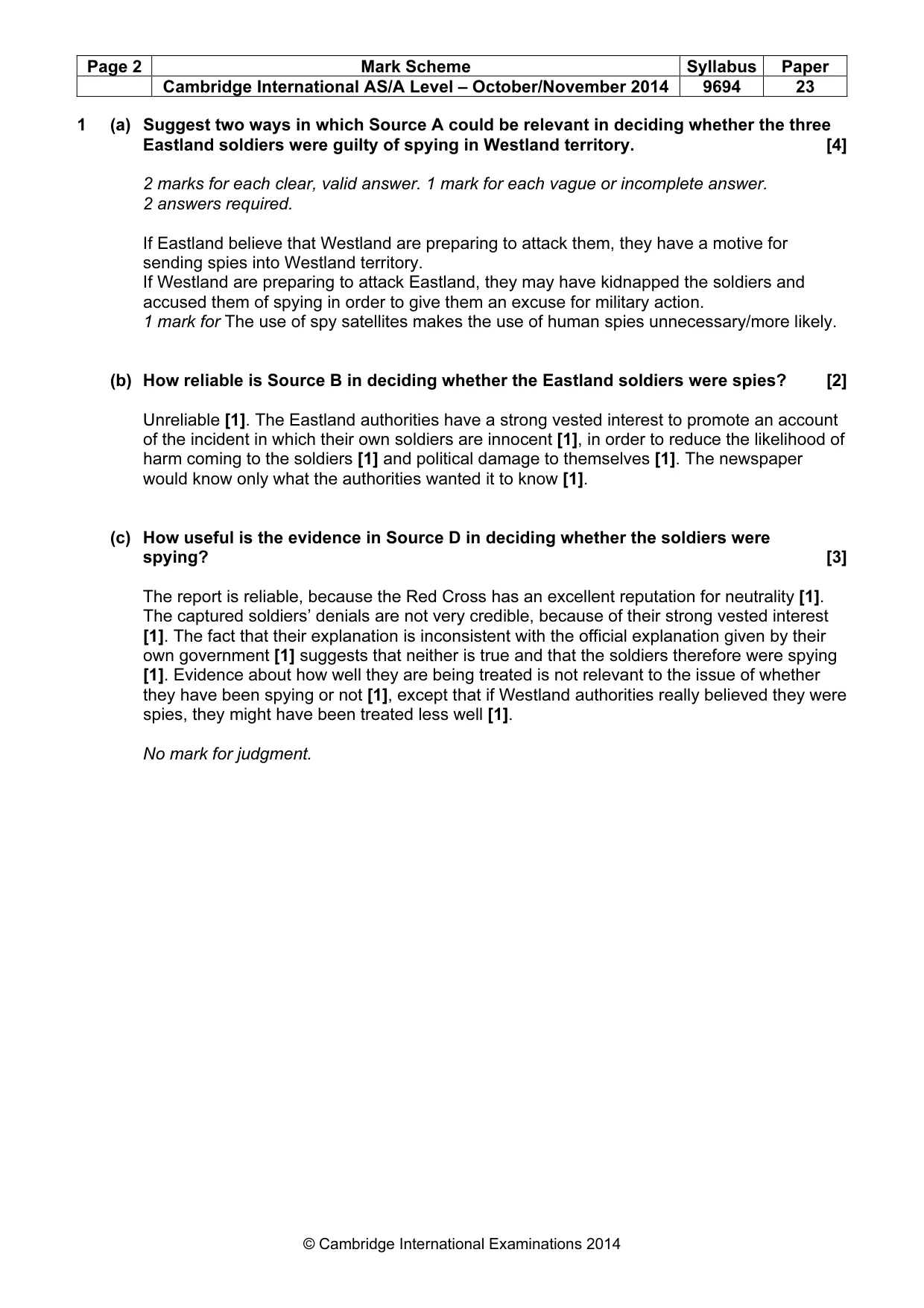 Mark scheme, page 2 of 9