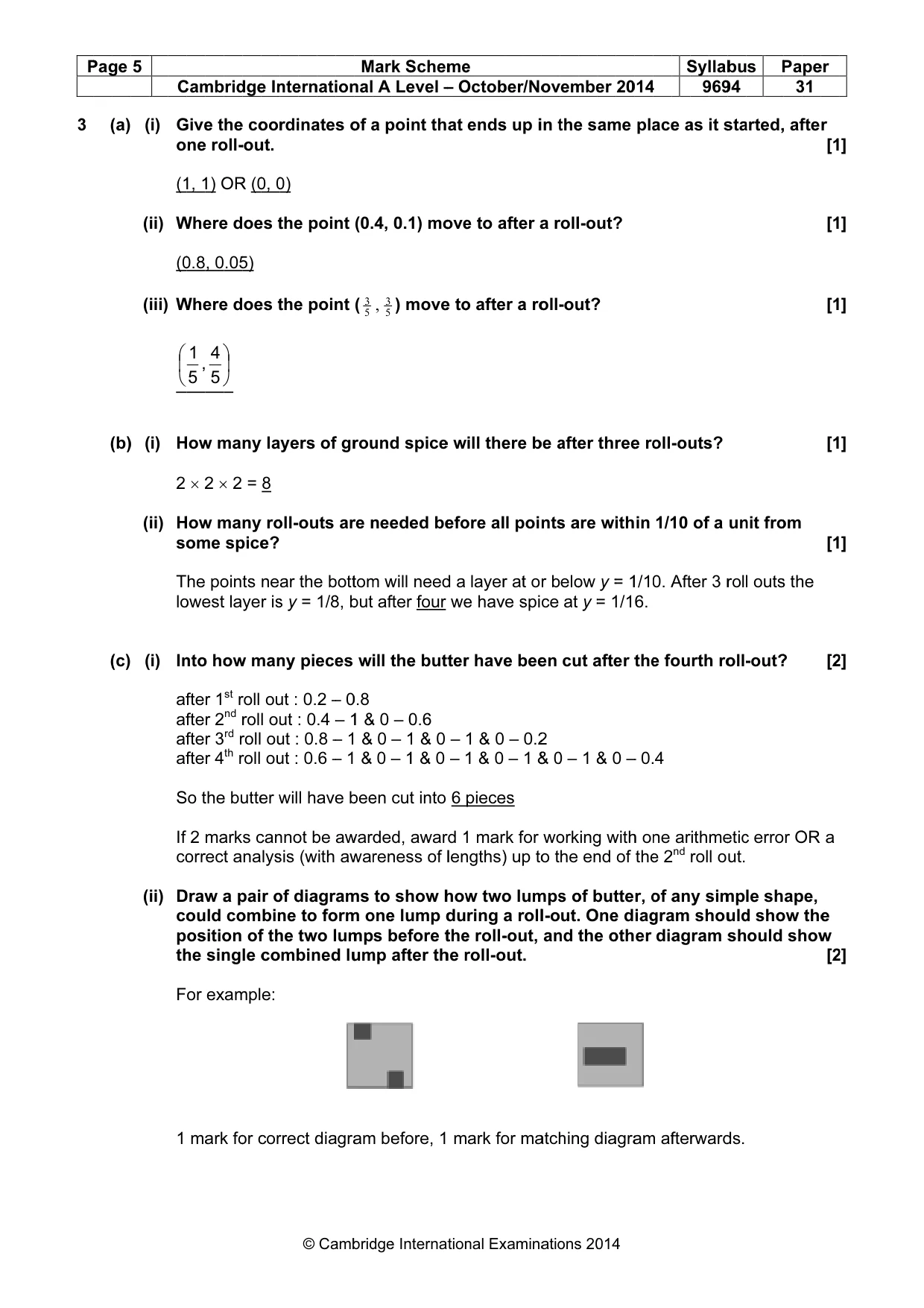 Mark scheme, page 5 of 8