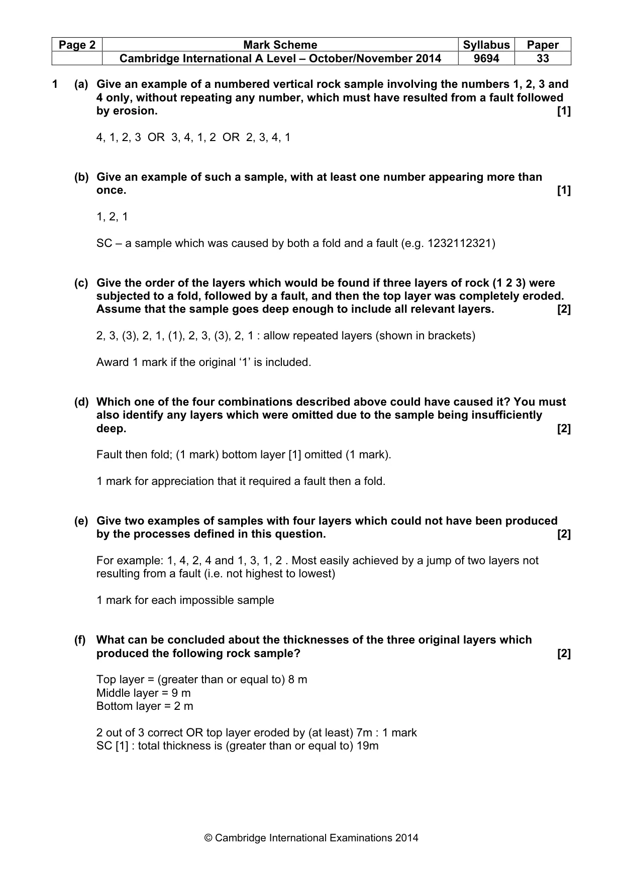 Mark scheme, page 2 of 7