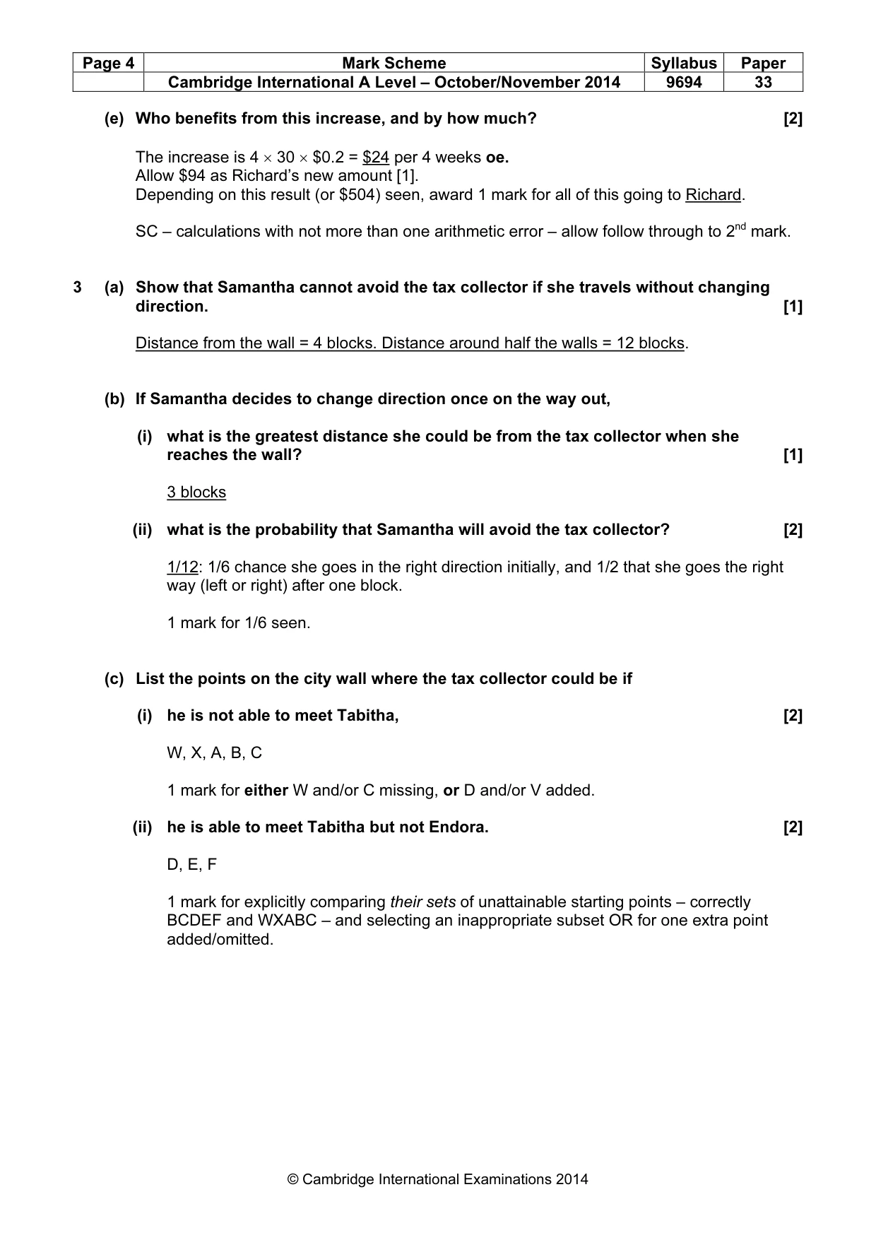 Mark scheme, page 4 of 7