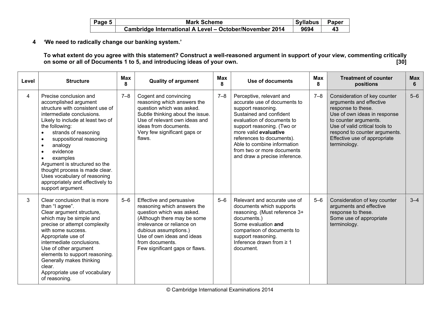 Mark scheme, page 5 of 6