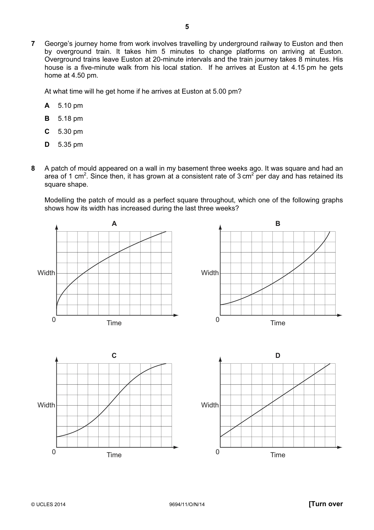 Cambridge A Level Thinking Skills 9694 2014 Oct/Nov Paper 1 · Variant 1 question paper, page 5 of 20