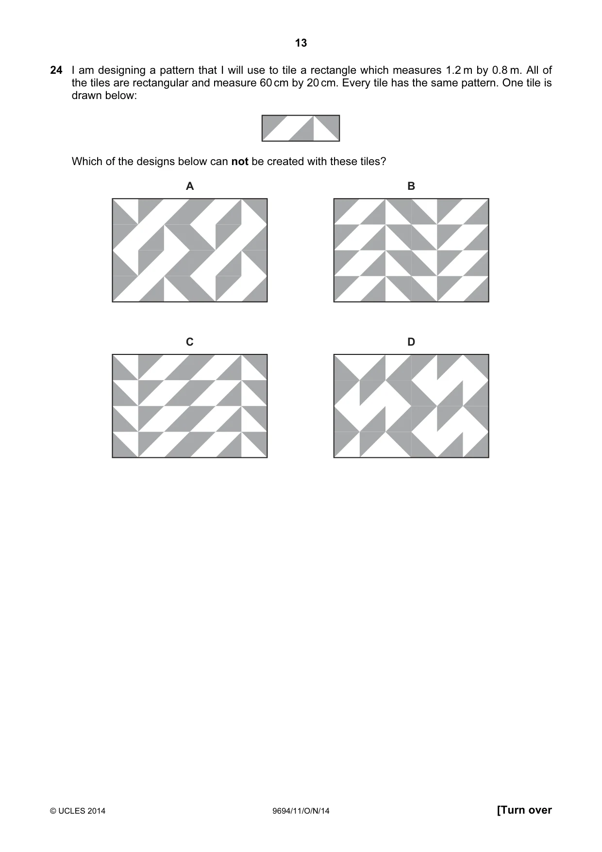 Cambridge A Level Thinking Skills 9694 2014 Oct/Nov Paper 1 · Variant 1 question paper, page 13 of 20