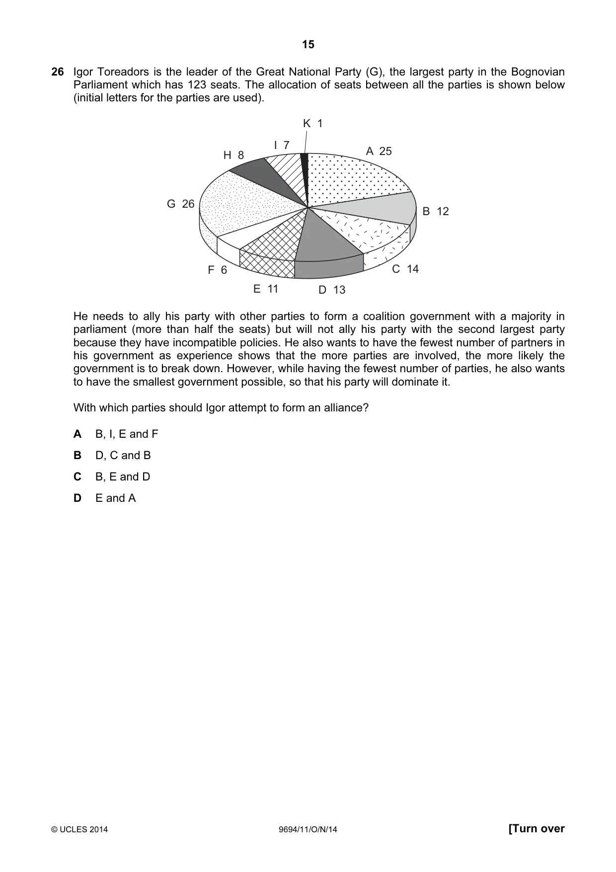 Cambridge A Level Thinking Skills 9694 2014 Oct/Nov Paper 1 · Variant 1 question paper, page 15 of 20
