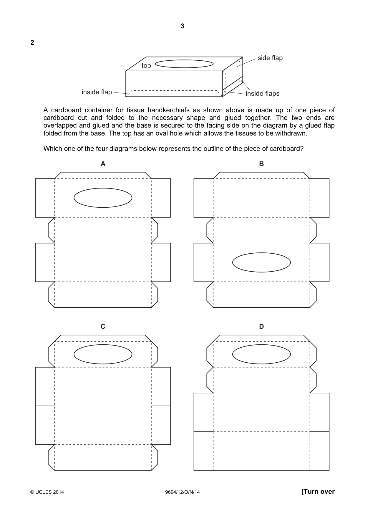Cambridge A Level Thinking Skills 9694 2014 Oct/Nov Paper 1 · Variant 2 question paper, page 3 of 20