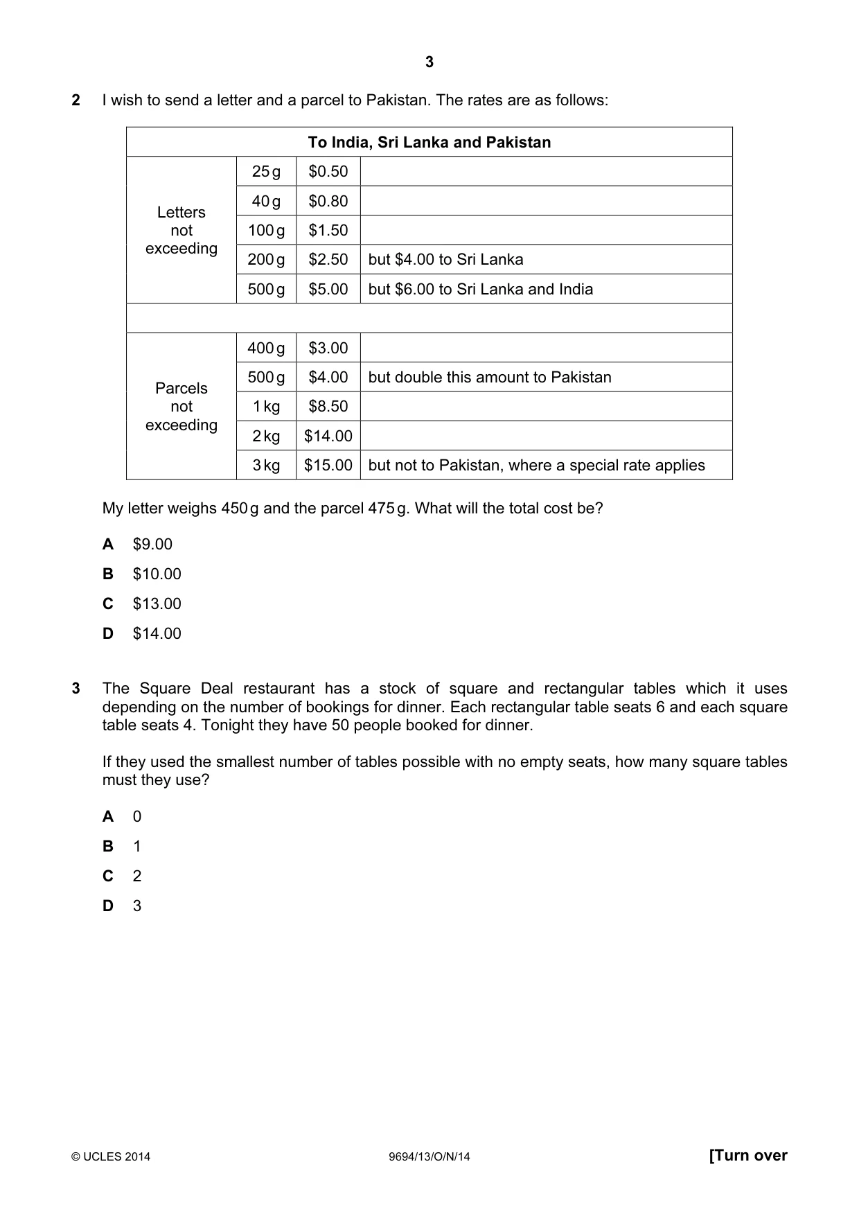 Cambridge A Level Thinking Skills 9694 2014 Oct/Nov Paper 1 · Variant 3 question paper, page 3 of 20