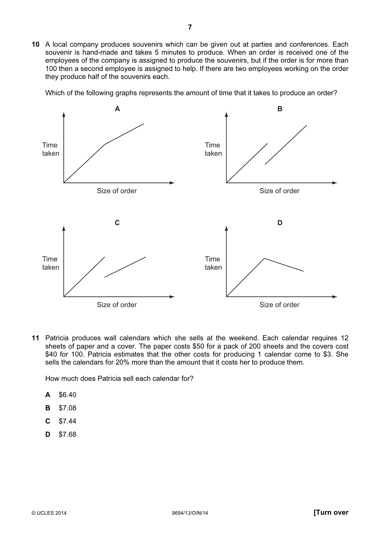 Cambridge A Level Thinking Skills 9694 2014 Oct/Nov Paper 1 · Variant 3 question paper, page 7 of 20