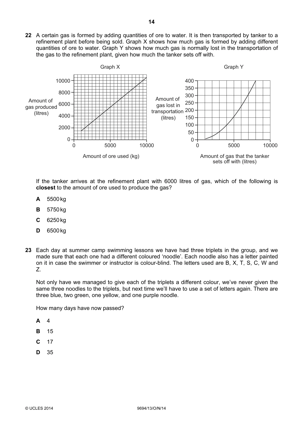 Cambridge A Level Thinking Skills 9694 2014 Oct/Nov Paper 1 · Variant 3 question paper, page 14 of 20