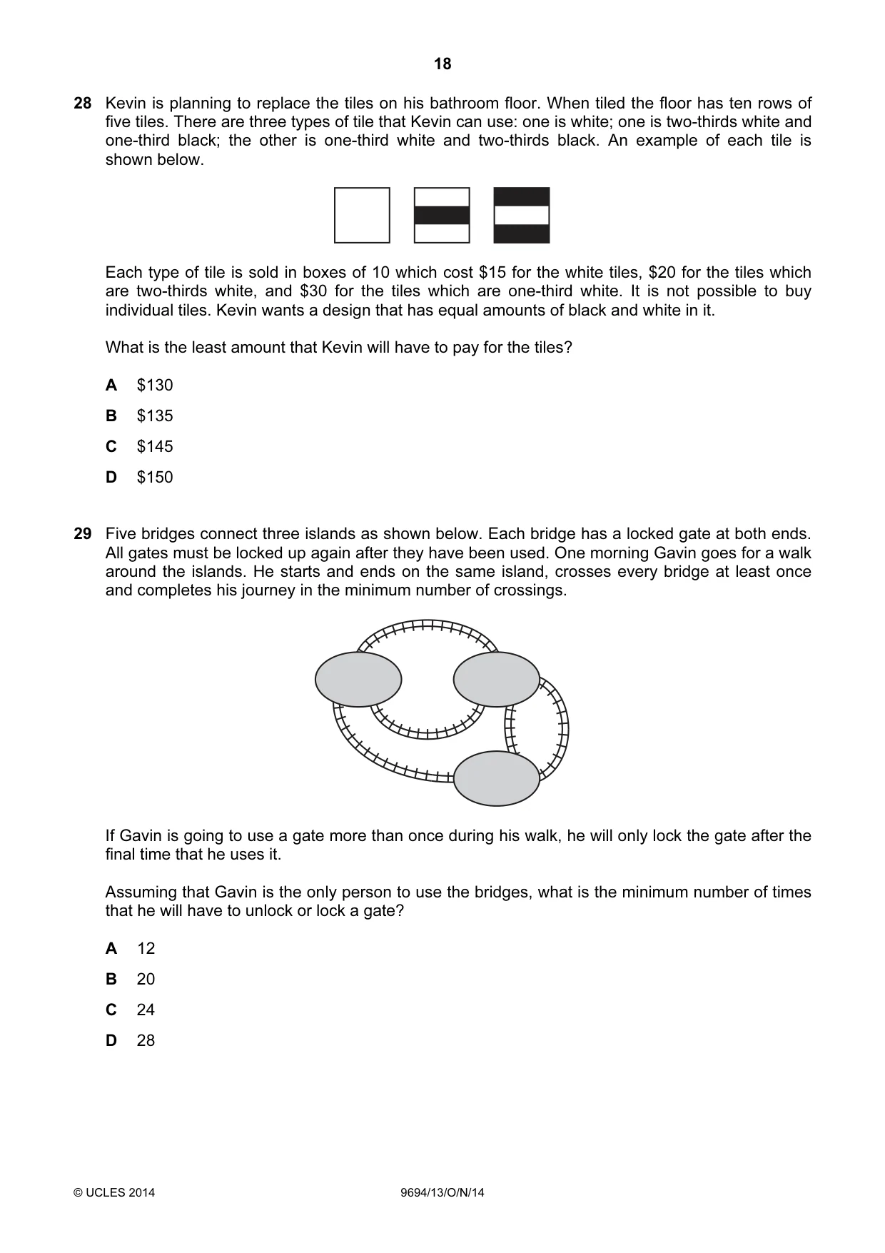 Cambridge A Level Thinking Skills 9694 2014 Oct/Nov Paper 1 · Variant 3 question paper, page 18 of 20