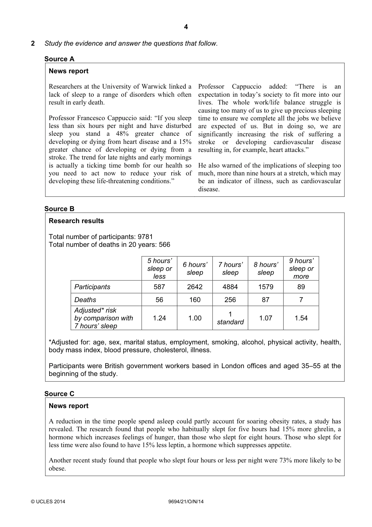 Cambridge A Level Thinking Skills 9694 2014 Oct/Nov Paper 2 · Variant 1 question paper, page 4 of 8