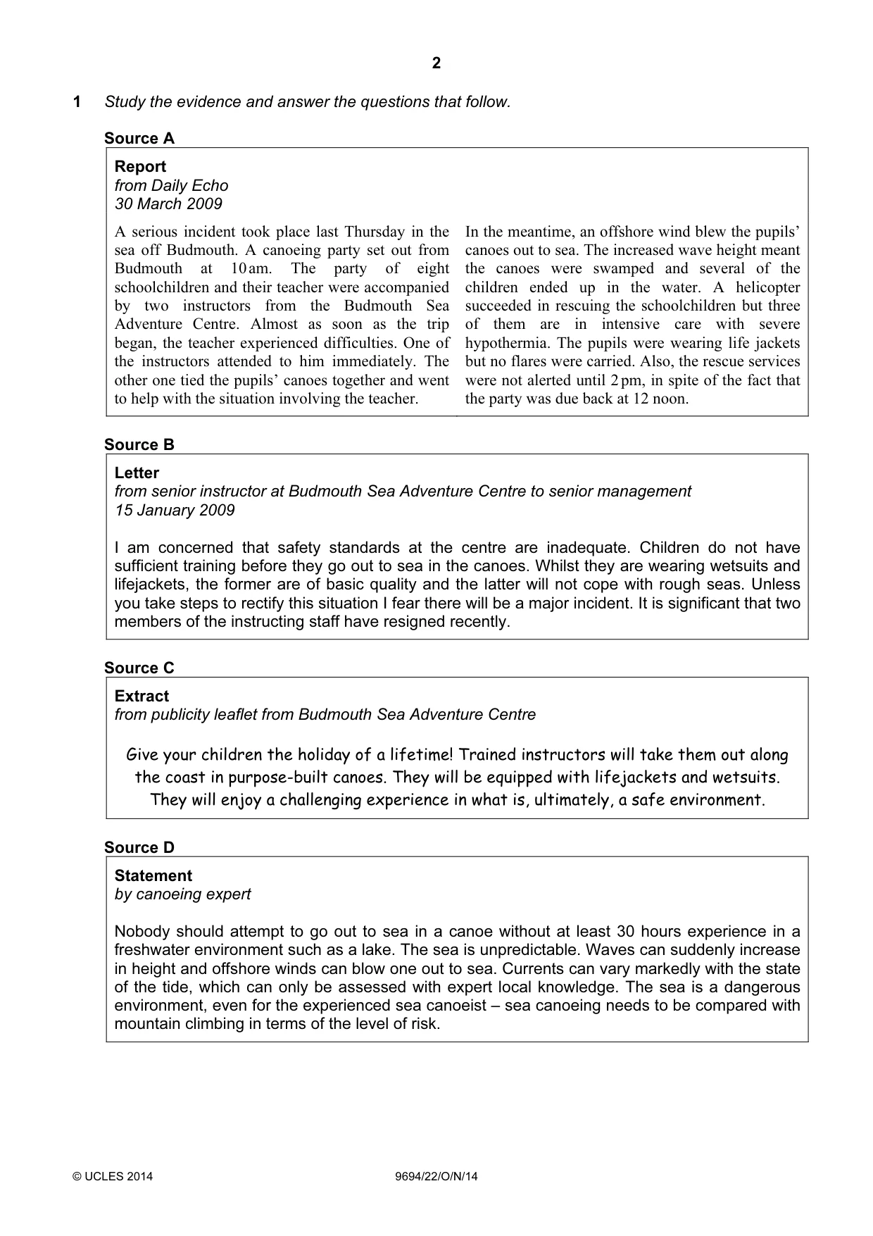 Cambridge A Level Thinking Skills 9694 2014 Oct/Nov Paper 2 · Variant 2 question paper, page 2 of 8