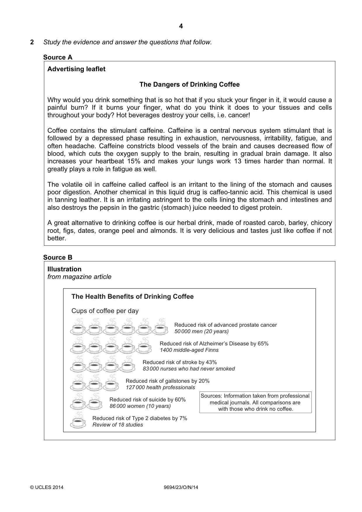 Cambridge A Level Thinking Skills 9694 2014 Oct/Nov Paper 2 · Variant 3 question paper, page 4 of 8
