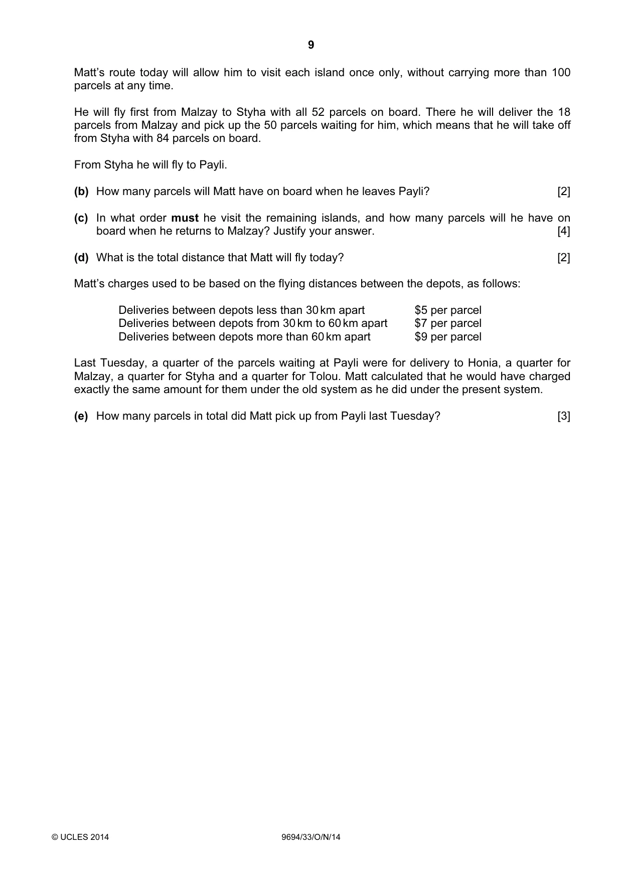 Cambridge A Level Thinking Skills 9694 2014 Oct/Nov Paper 3 · Variant 3 question paper, page 9 of 12