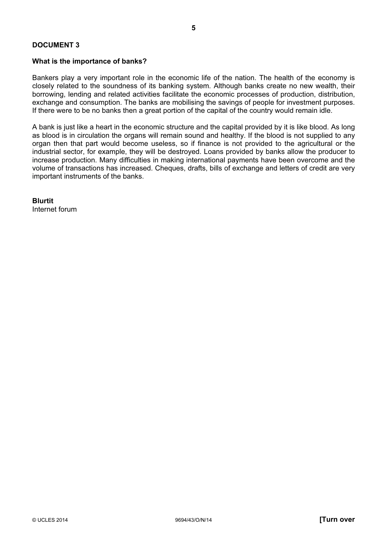 Cambridge A Level Thinking Skills 9694 2014 Oct/Nov Paper 4 · Variant 3 question paper, page 5 of 8