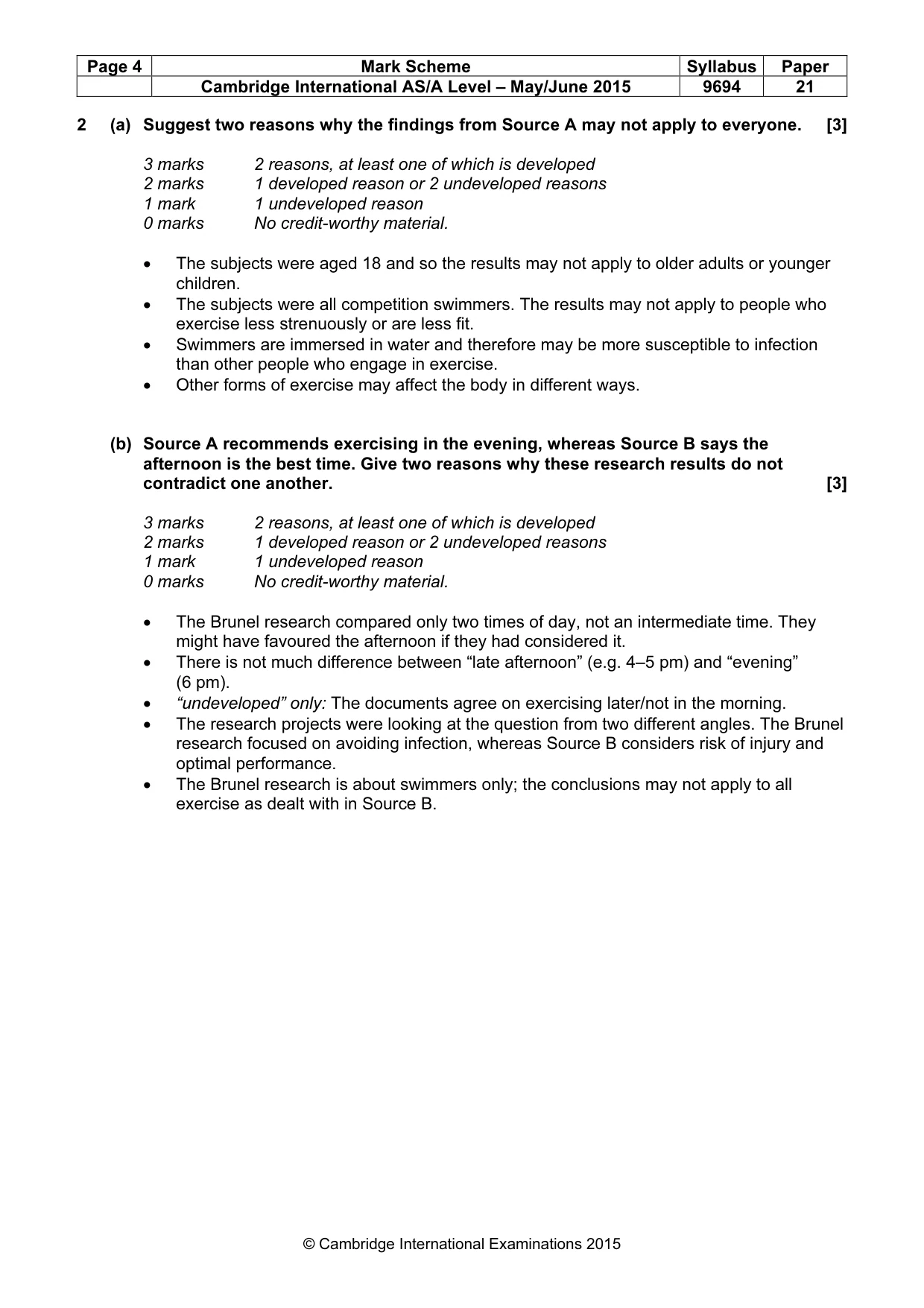 Mark scheme, page 4 of 9