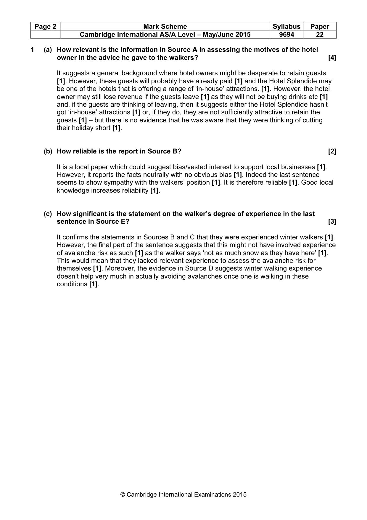 Mark scheme, page 2 of 8