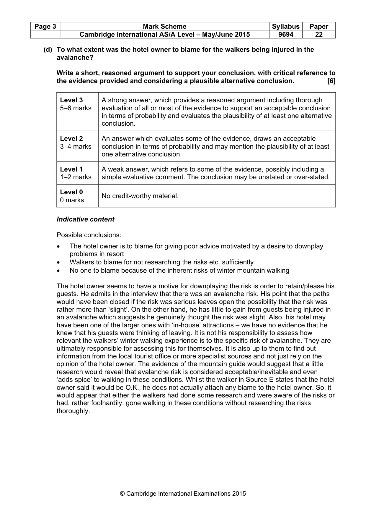 Mark scheme, page 3 of 8