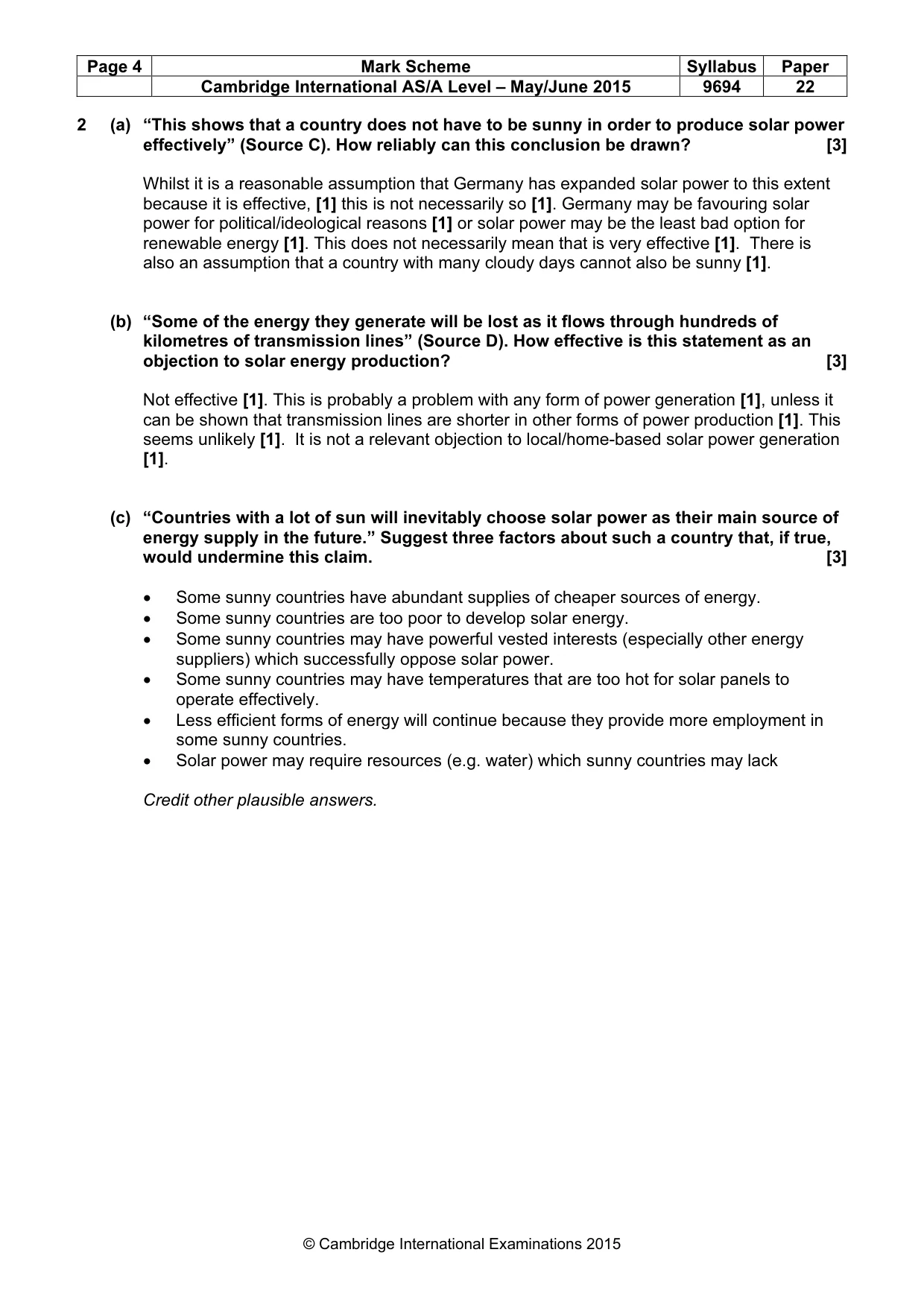 Mark scheme, page 4 of 8