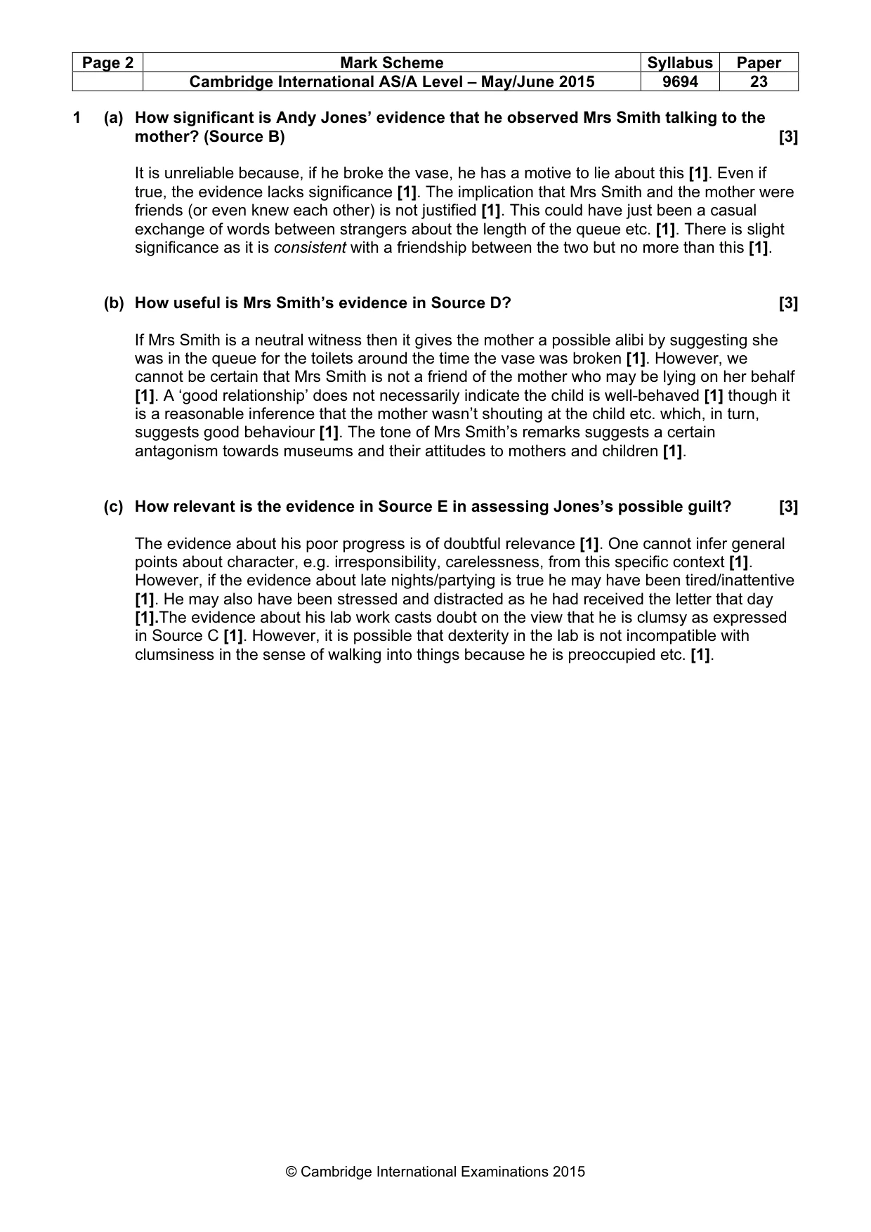 Mark scheme, page 2 of 8