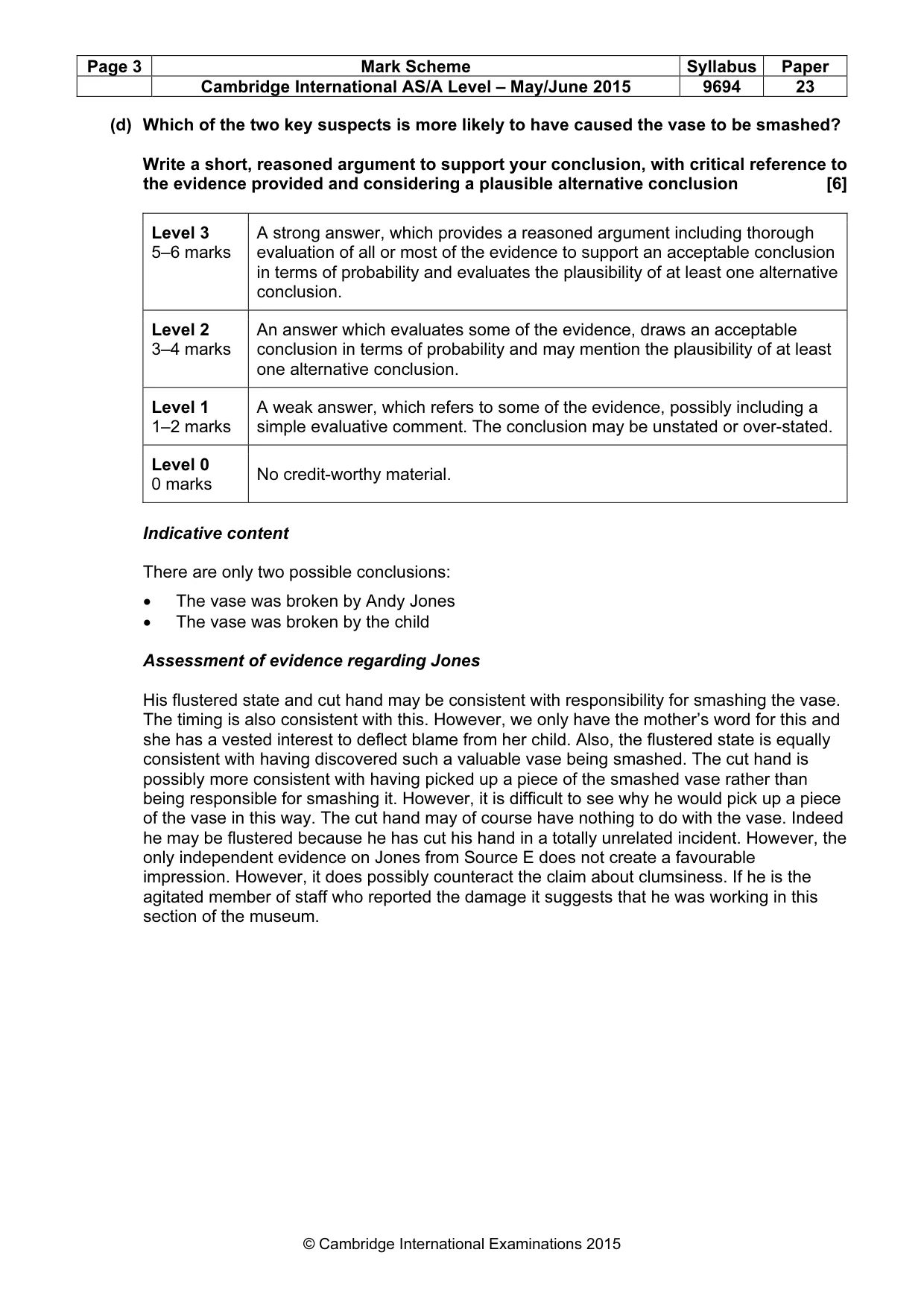 Mark scheme, page 3 of 8