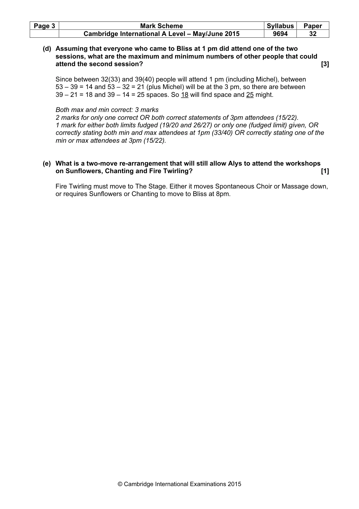 Mark scheme, page 3 of 8