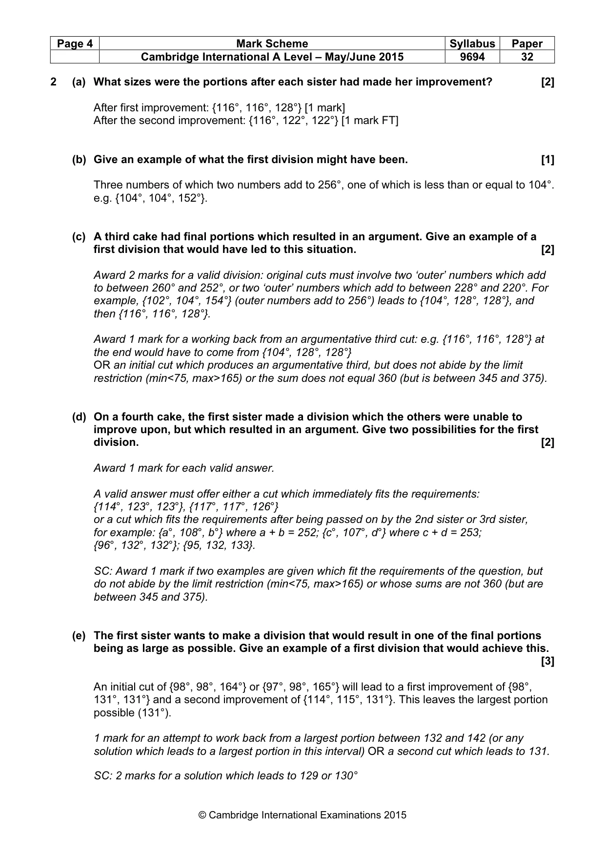 Mark scheme, page 4 of 8
