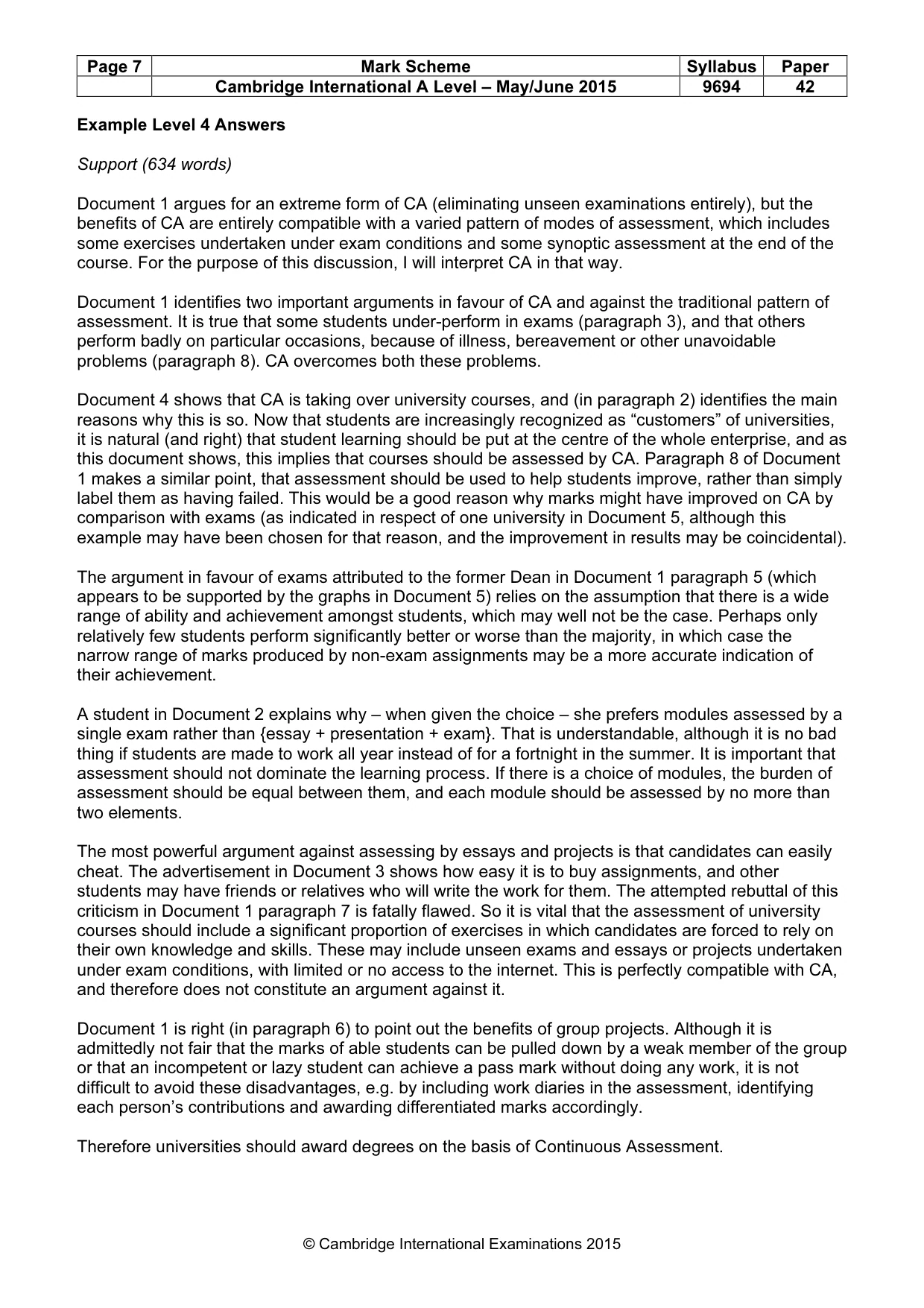 Mark scheme, page 7 of 8