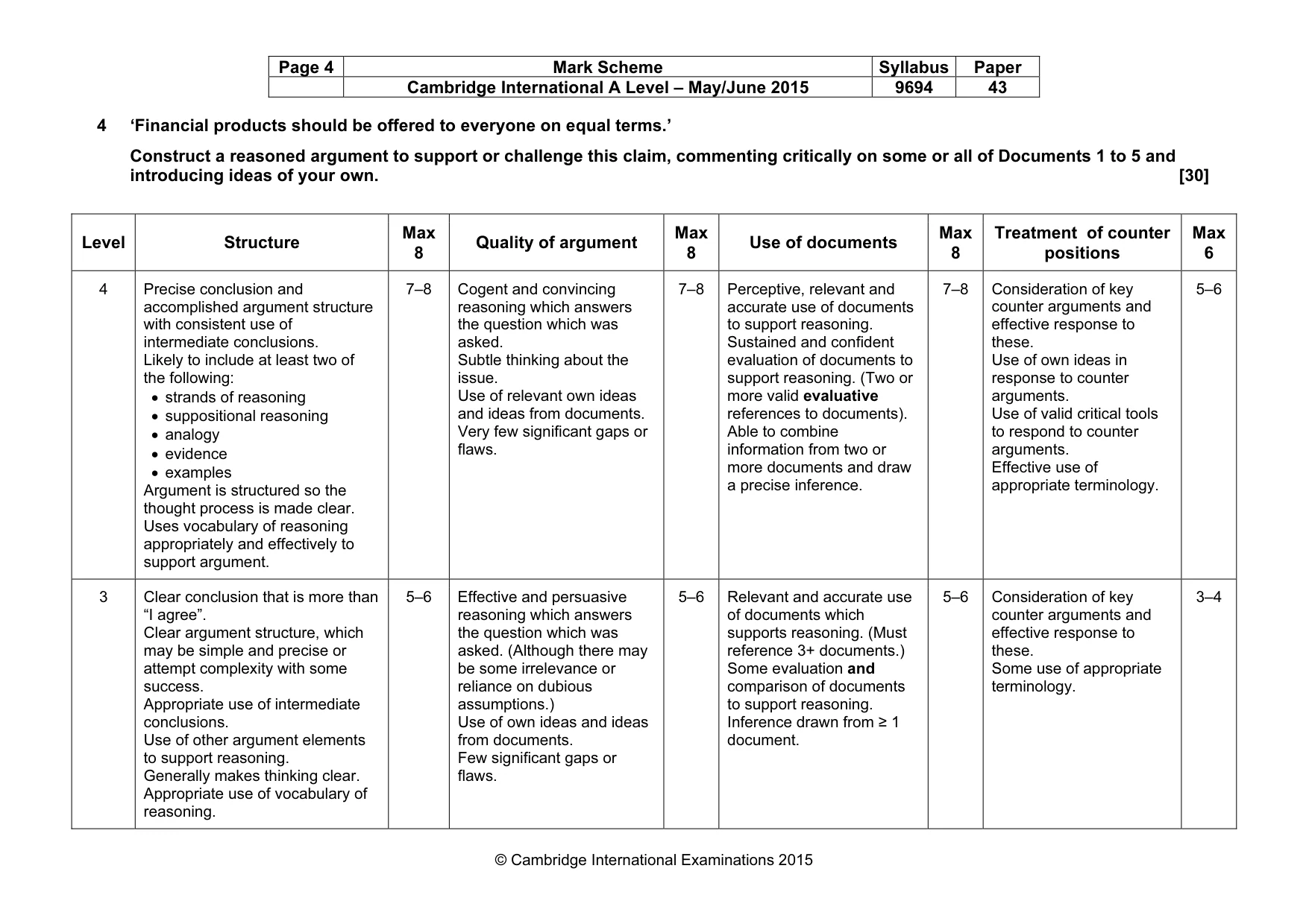 Mark scheme, page 4 of 7