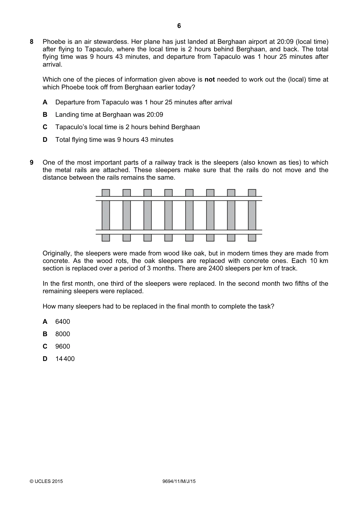 Cambridge A Level Thinking Skills 9694 2015 May/June Paper 1 · Variant 1 question paper, page 6 of 20