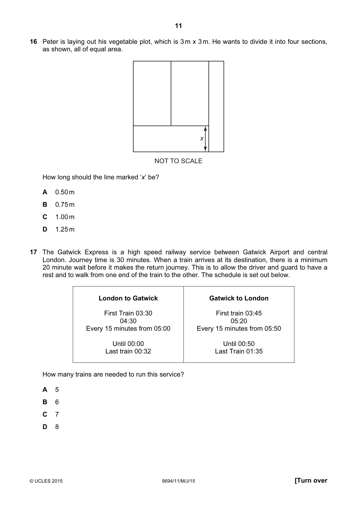 Cambridge A Level Thinking Skills 9694 2015 May/June Paper 1 · Variant 1 question paper, page 11 of 20