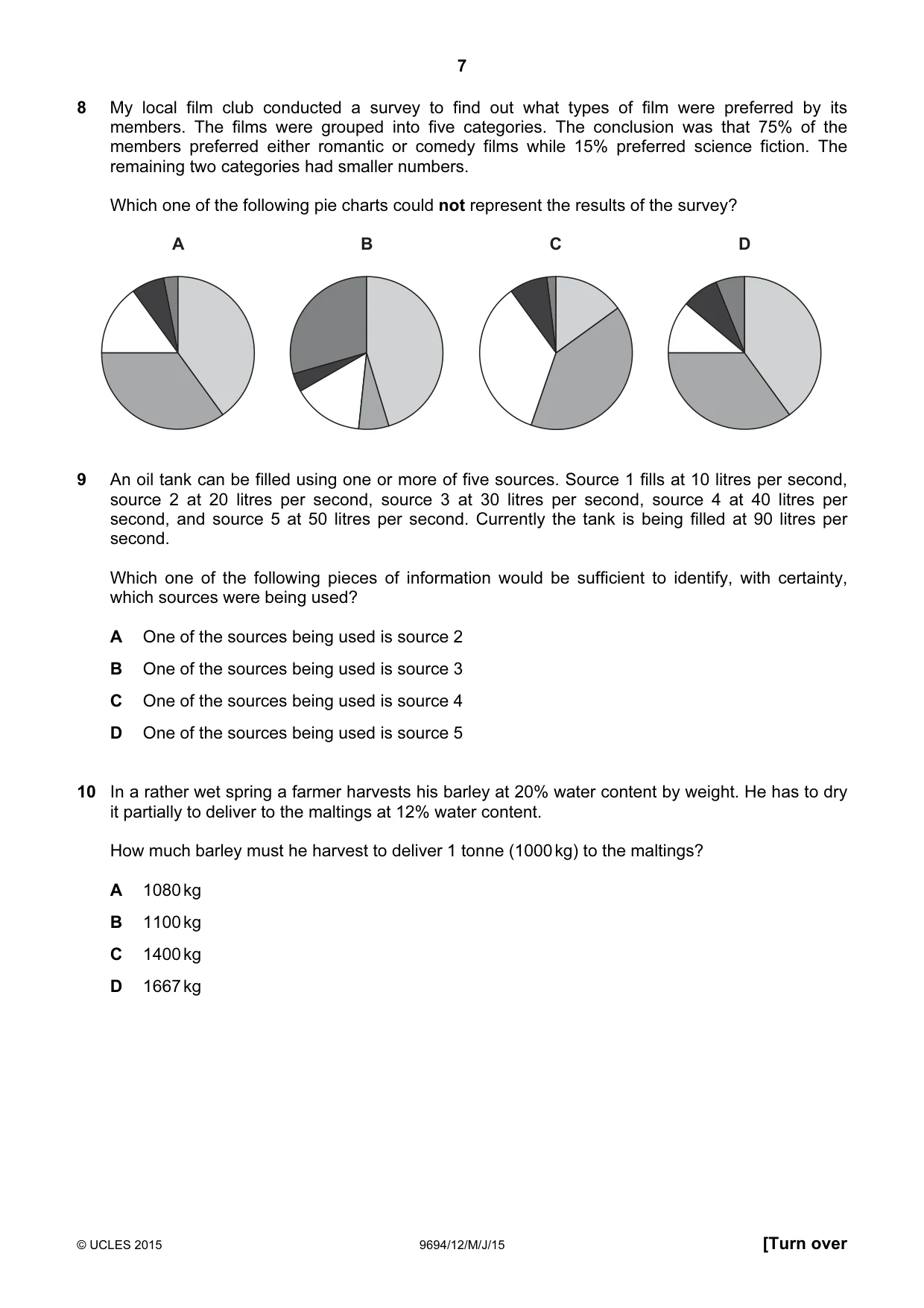 Cambridge A Level Thinking Skills 9694 2015 May/June Paper 1 · Variant 2 question paper, page 7 of 20
