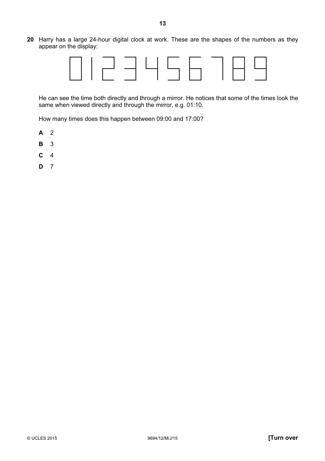 Cambridge A Level Thinking Skills 9694 2015 May/June Paper 1 · Variant 2 question paper, page 13 of 20