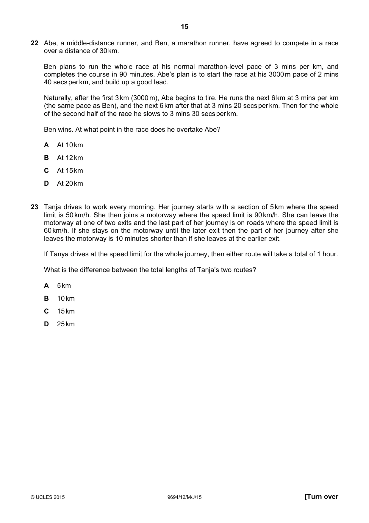 Cambridge A Level Thinking Skills 9694 2015 May/June Paper 1 · Variant 2 question paper, page 15 of 20