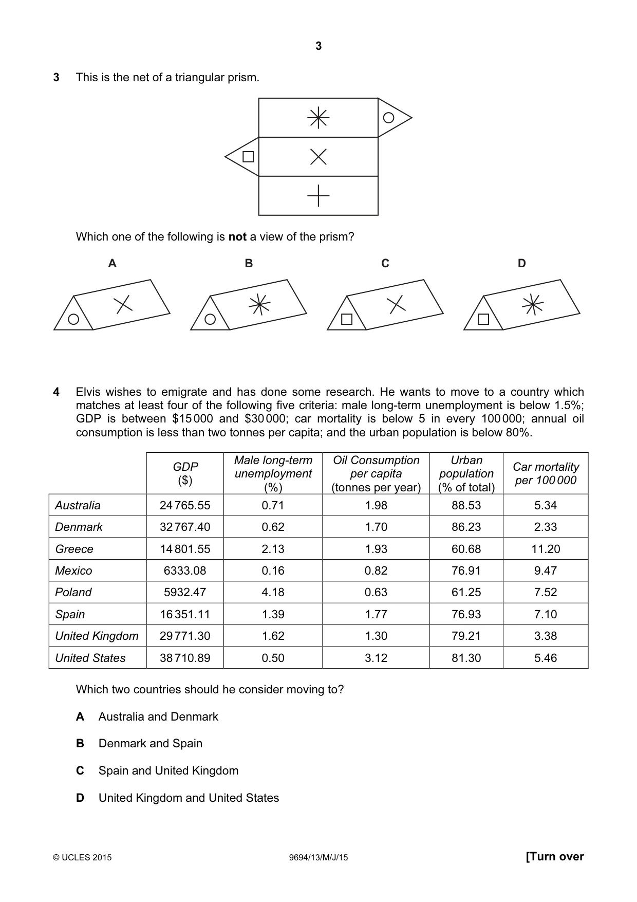Cambridge A Level Thinking Skills 9694 2015 May/June Paper 1 · Variant 3 question paper, page 3 of 20