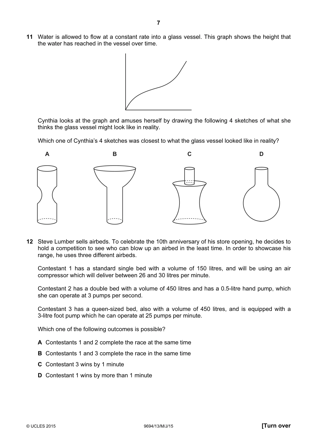 Cambridge A Level Thinking Skills 9694 2015 May/June Paper 1 · Variant 3 question paper, page 7 of 20