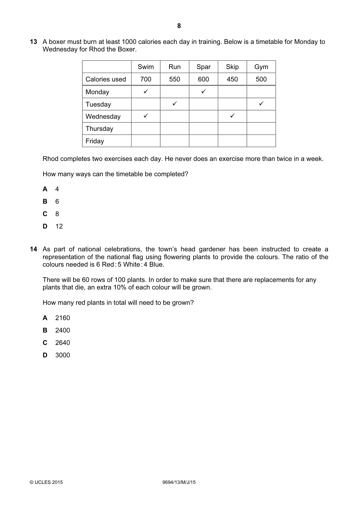 Cambridge A Level Thinking Skills 9694 2015 May/June Paper 1 · Variant 3 question paper, page 8 of 20