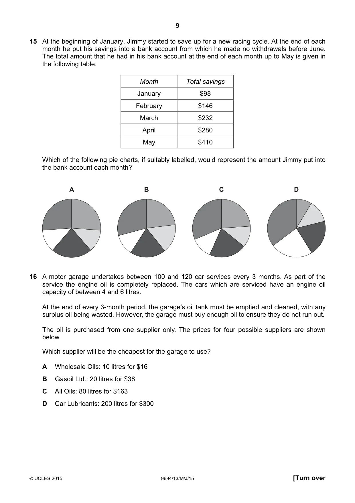 Cambridge A Level Thinking Skills 9694 2015 May/June Paper 1 · Variant 3 question paper, page 9 of 20