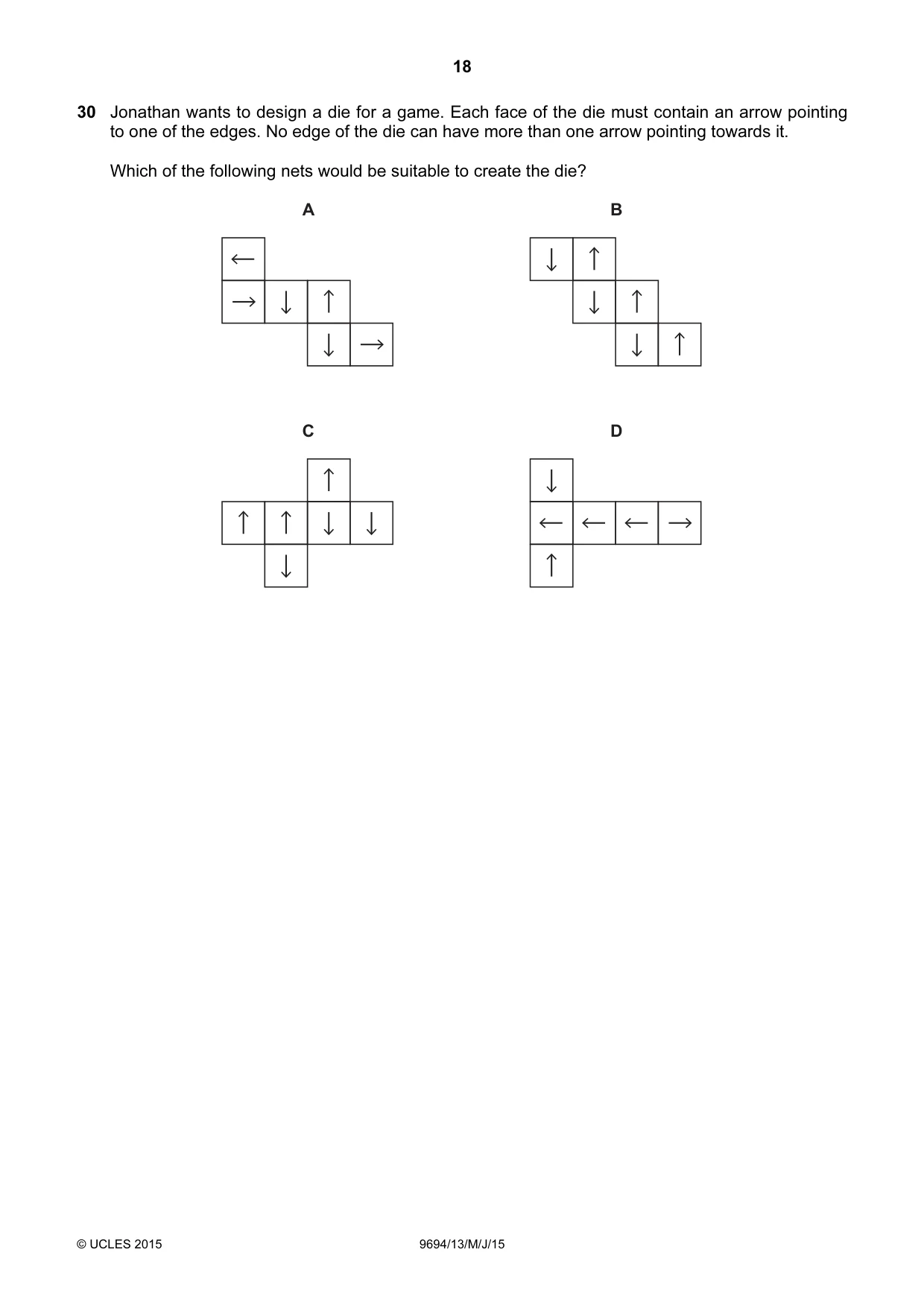 Cambridge A Level Thinking Skills 9694 2015 May/June Paper 1 · Variant 3 question paper, page 18 of 20