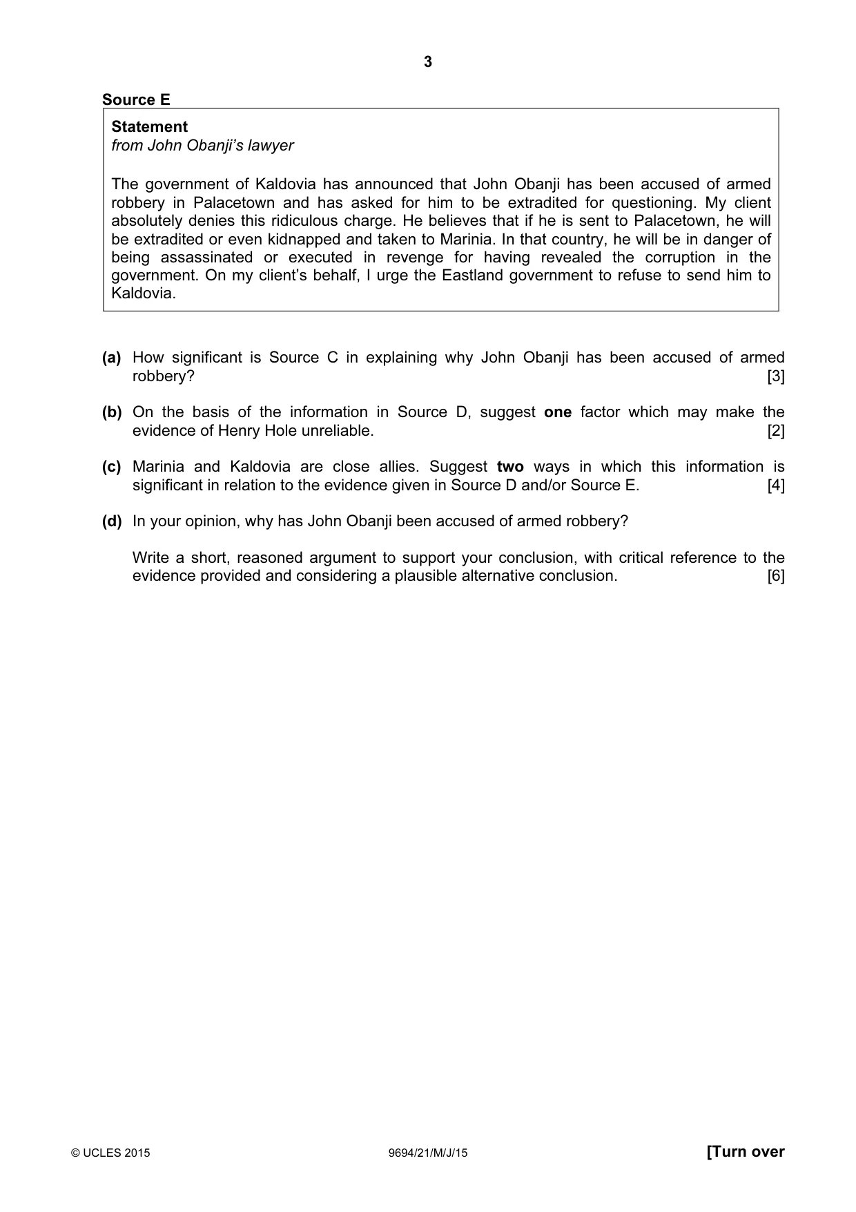 Cambridge A Level Thinking Skills 9694 2015 May/June Paper 2 · Variant 1 question paper, page 3 of 8
