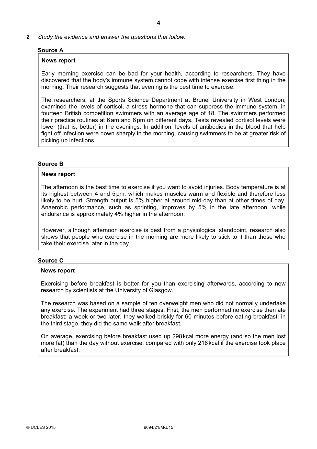 Cambridge A Level Thinking Skills 9694 2015 May/June Paper 2 · Variant 1 question paper, page 4 of 8