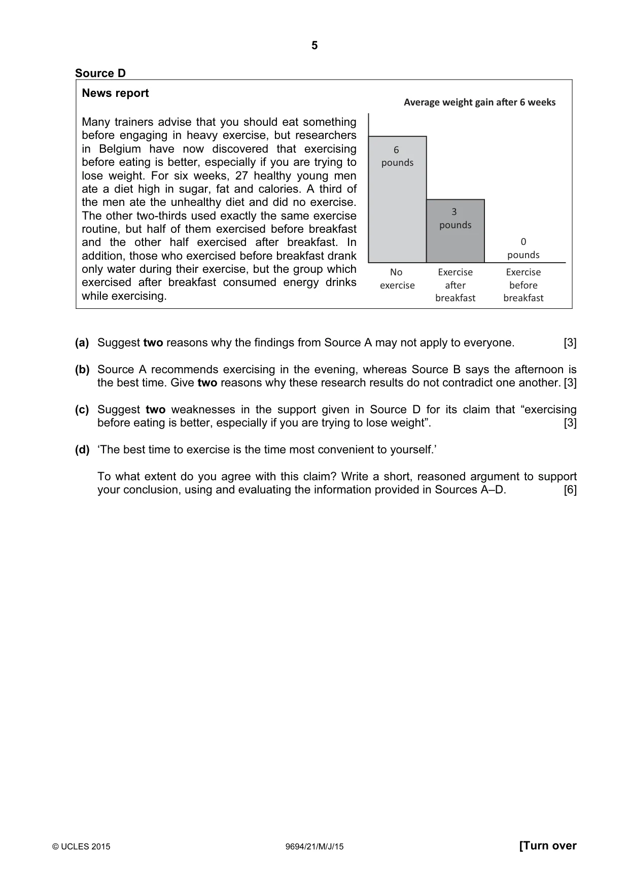 Cambridge A Level Thinking Skills 9694 2015 May/June Paper 2 · Variant 1 question paper, page 5 of 8