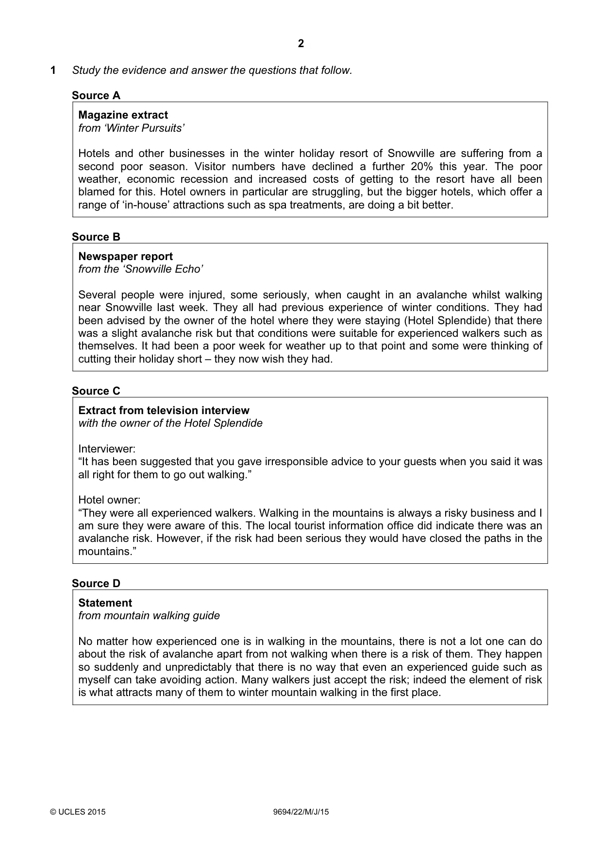 Cambridge A Level Thinking Skills 9694 2015 May/June Paper 2 · Variant 2 question paper, page 2 of 8