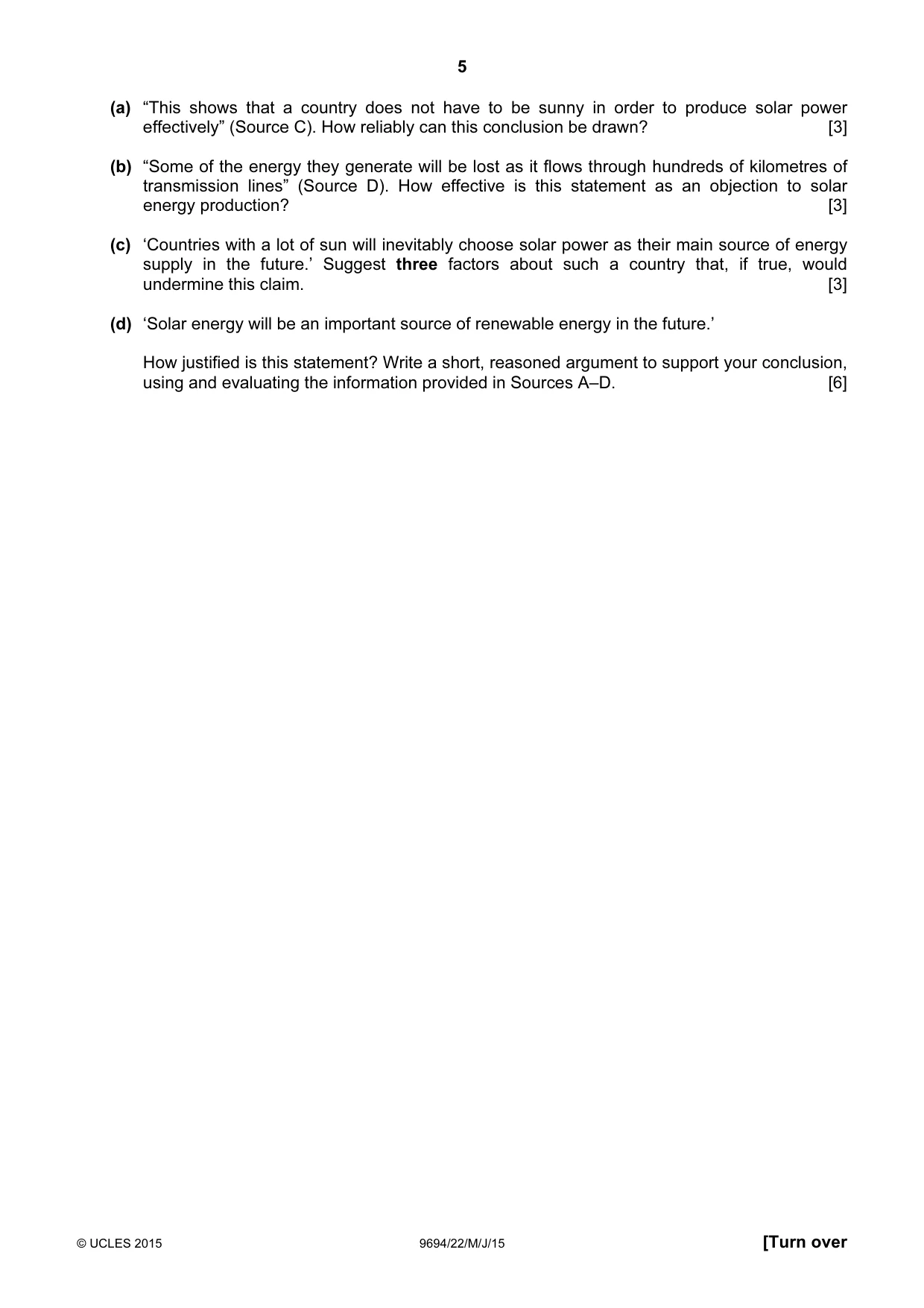 Cambridge A Level Thinking Skills 9694 2015 May/June Paper 2 · Variant 2 question paper, page 5 of 8